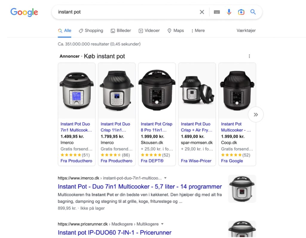 Google Search Ads Søgning